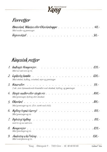 Restaurant Yang - Gastronomi og hotelvirksomhed