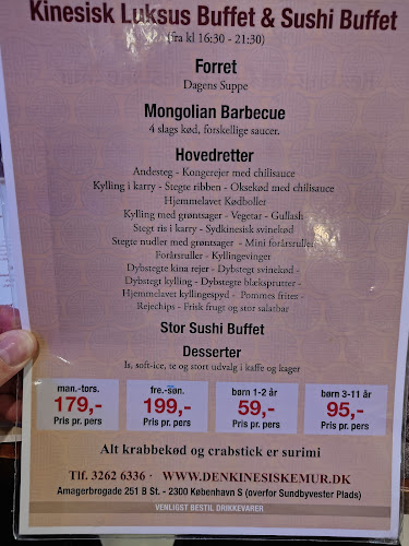 Opinii despre Den Kinesiske Mur în København - Gastronomi og hotelvirksomhed
