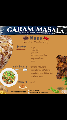 Garam Masala, The Authentic Indian and Continental Kitchen - Gastronomi og hotelvirksomhed